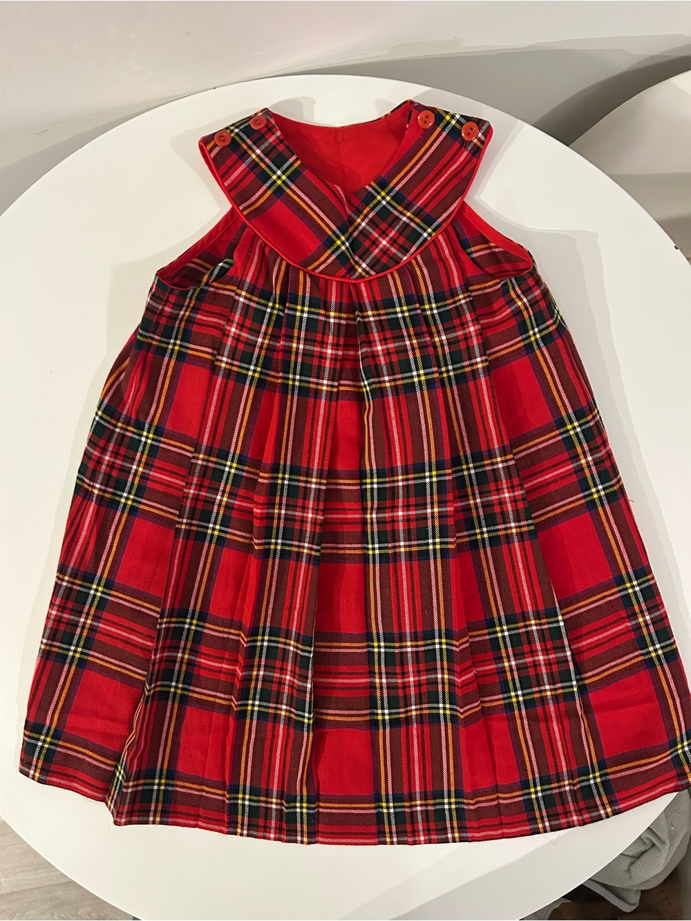 Vintage St. Michael (Marks & Spencer) Girls Tartan Christmas Dress - Size 4